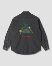 Western Shirt (Washed Black Denim)