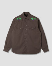Western Shirt (Washed Black Poplin)