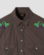 Western Shirt (Washed Black Poplin)
