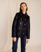 Frida Cappotto Doppiopetto Patchwork In Lana