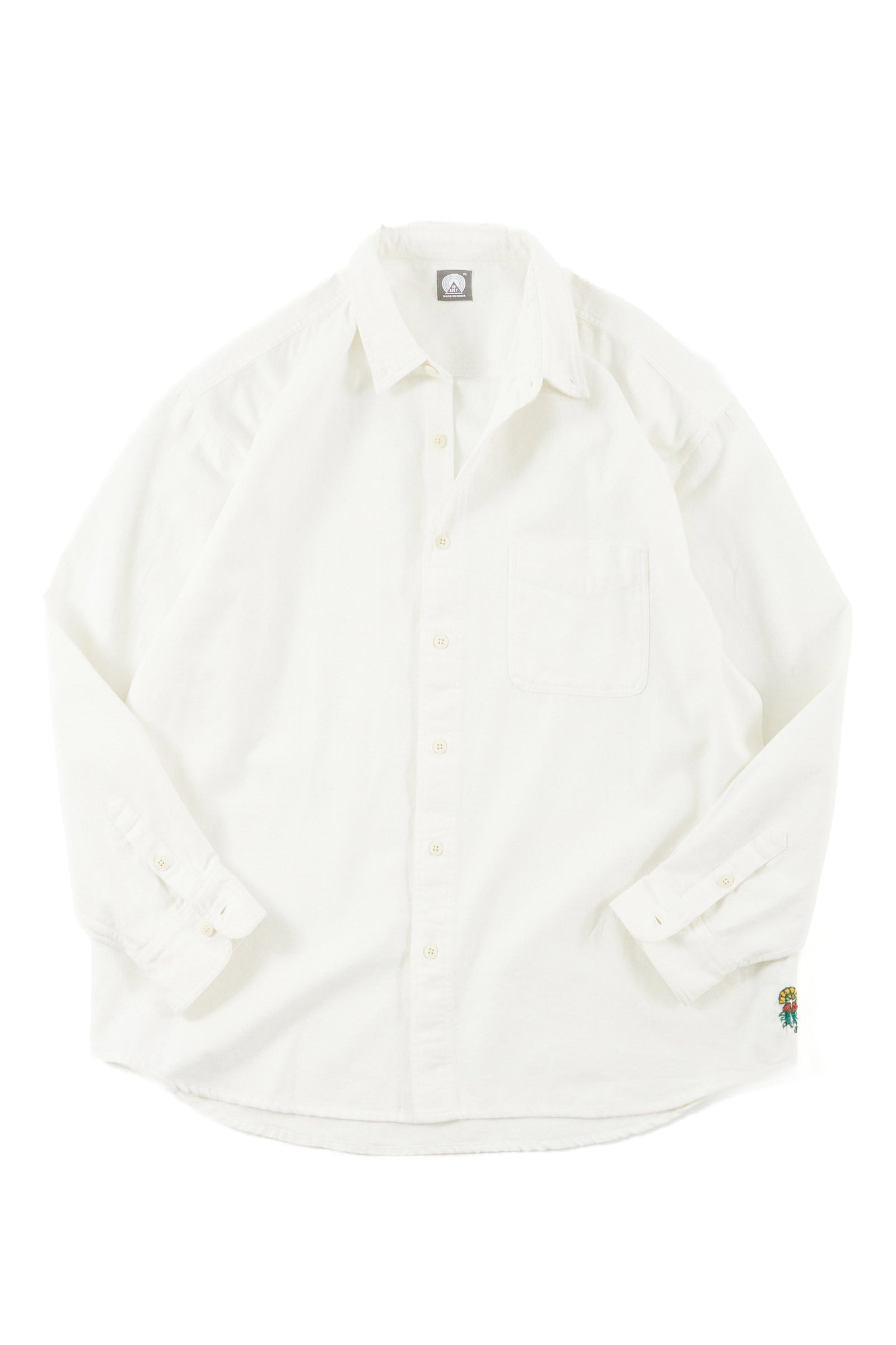 WOLF BUTTON-DOWN SHIRT - WHITE OXFORD CLOTH