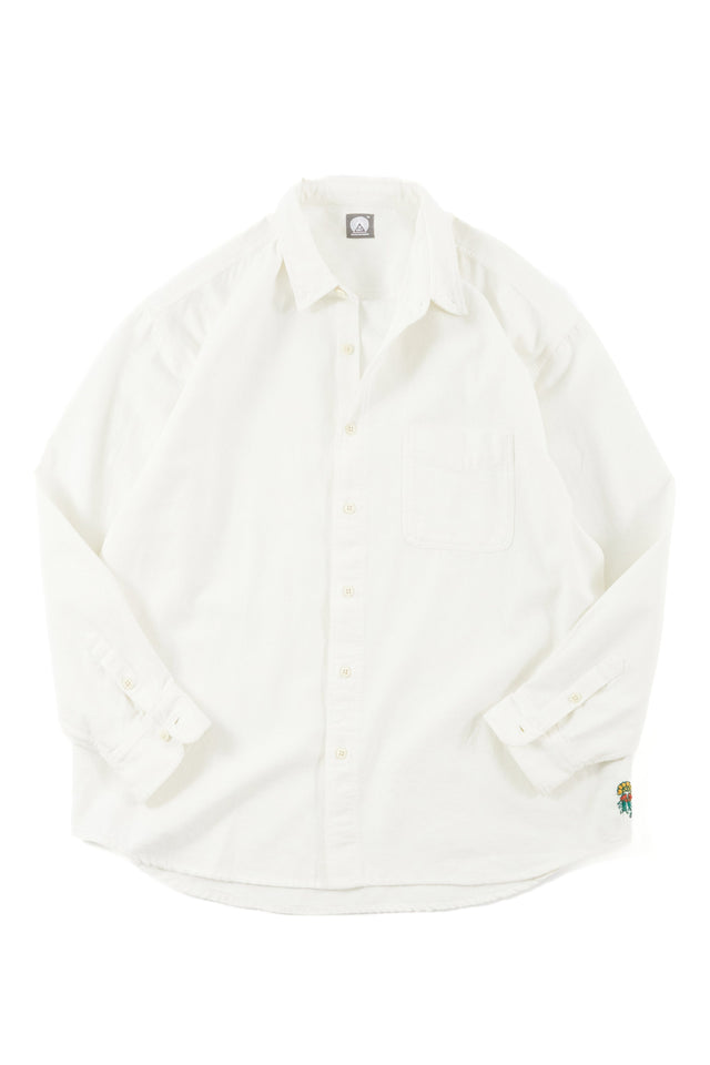 WOLF BUTTON-DOWN SHIRT - WHITE OXFORD CLOTH