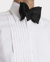 Chemise De Smoking Col Large En Pinpoint De Coton Blanche