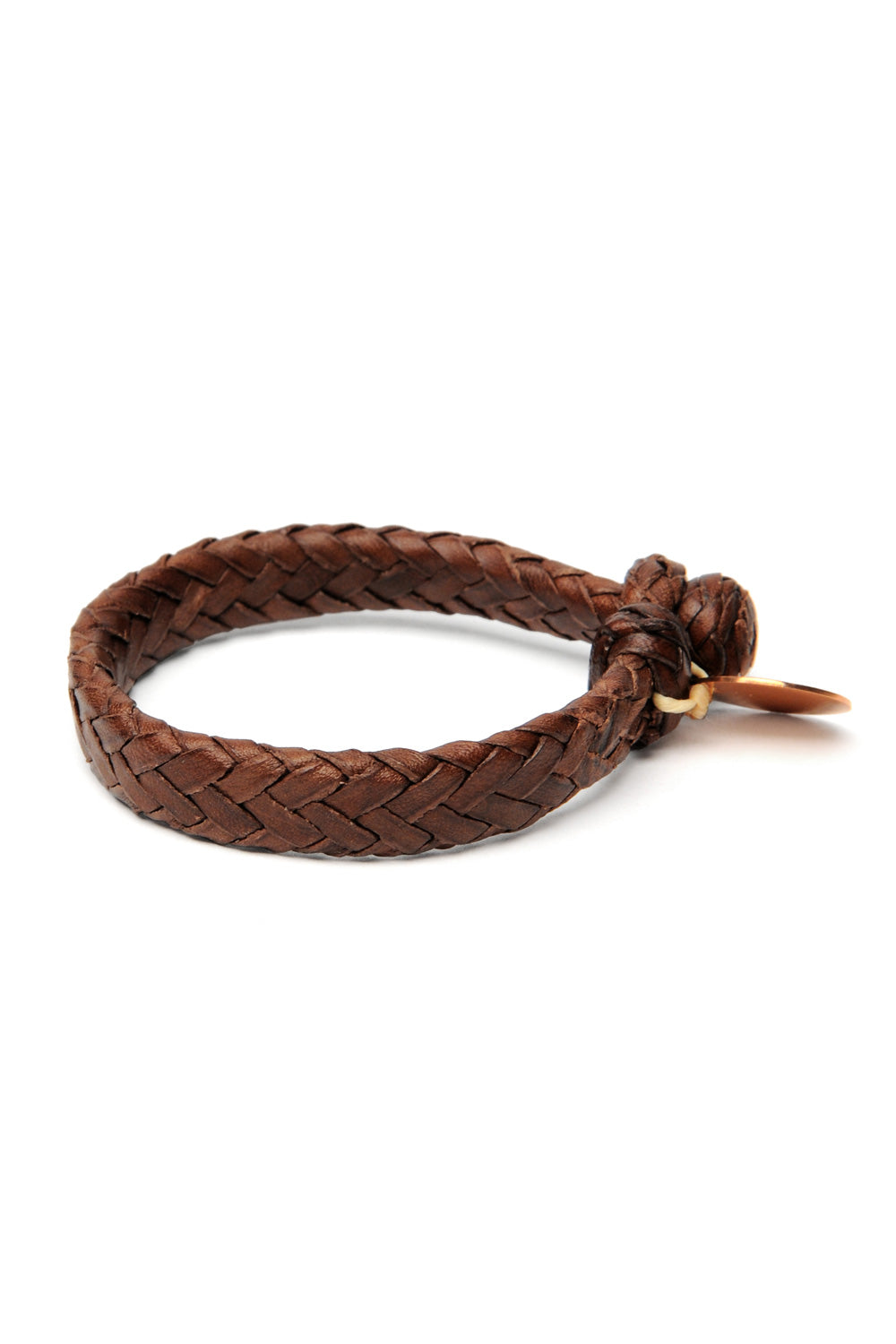 Wide Flat Weaved Leather Bracelet 2