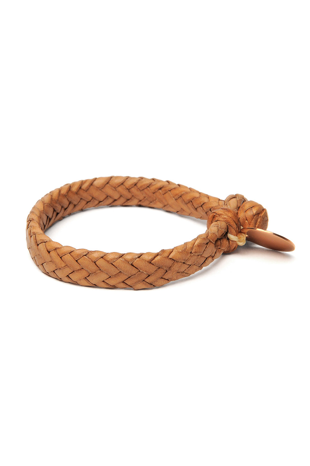 Wide Flat Weaved Leather Bracelet 1