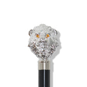 Fws2 Nickel Finish Lion Head Walking Stick