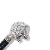 Fws2 Nickel Finish Lion Head Walking Stick