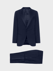Abito Smoking Norma In Tela Di Lana Mohair In Blu