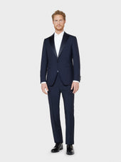 Abito Smoking Norma In Tela Di Lana Mohair In Blu