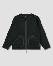 Wool Fleece Cardigan (Botanical Green)
