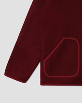 Wool Fleece Cardigan (Dark Red Heather)