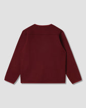 Wool Fleece Cardigan (Dark Red Heather)