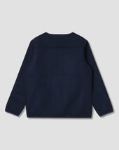 Wool Fleece Cardigan (Navy Heather)