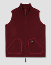 Wool Fleece Vest (Dark Red Heather )