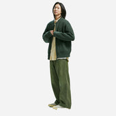 Wool Deck Zip Up Cardigan Green