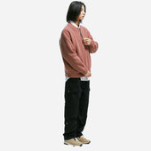 Wool Deck Zip Up Cardigan Indian Pink