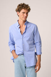 Bronte Lightweight Summer Shirt Cornflower Seersucker
