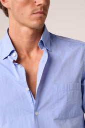 Bronte Lightweight Summer Shirt Cornflower Seersucker