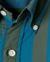 Vintage Ivy Olive green and Blue Stripe Popover