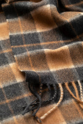 Windowpane Check Cashmere & Vicuña Scarf