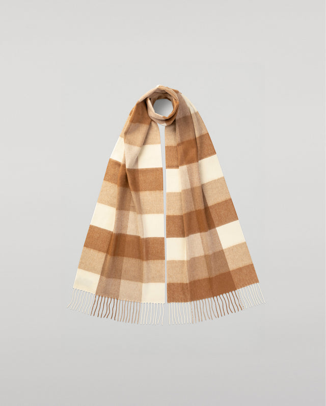 Block Check Cashmere & Vicuña Scarf