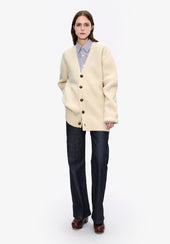 Wool-cashmere cardigan (W)