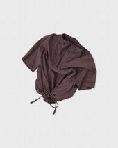 Quarter Zip Bubble Shirt Metal Prune