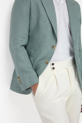 Water Green Linen Jacket Made In Italy