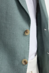 Water Green Linen Jacket Made In Italy