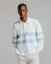 Rowhill And Light Blue Stripe Loopback Rugby Shirt