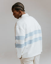 Rowhill And Light Blue Stripe Loopback Rugby Shirt