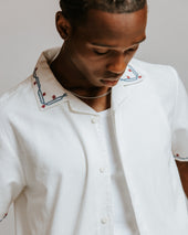 Didcot Cross Stitch Border Short Sleeve Shirt