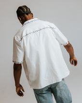 Didcot Cross Stitch Border Short Sleeve Shirt