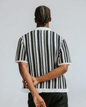 Porto And Stripe Crochet Knitted Shirt