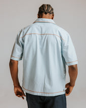 Keats Light And Rust Embroidered Short Sleeve Shirt