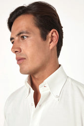 Brushed Cotton Button Down Shirt Made In Italy