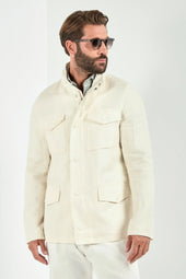 Linen Blend Field Jacket Made In Italy