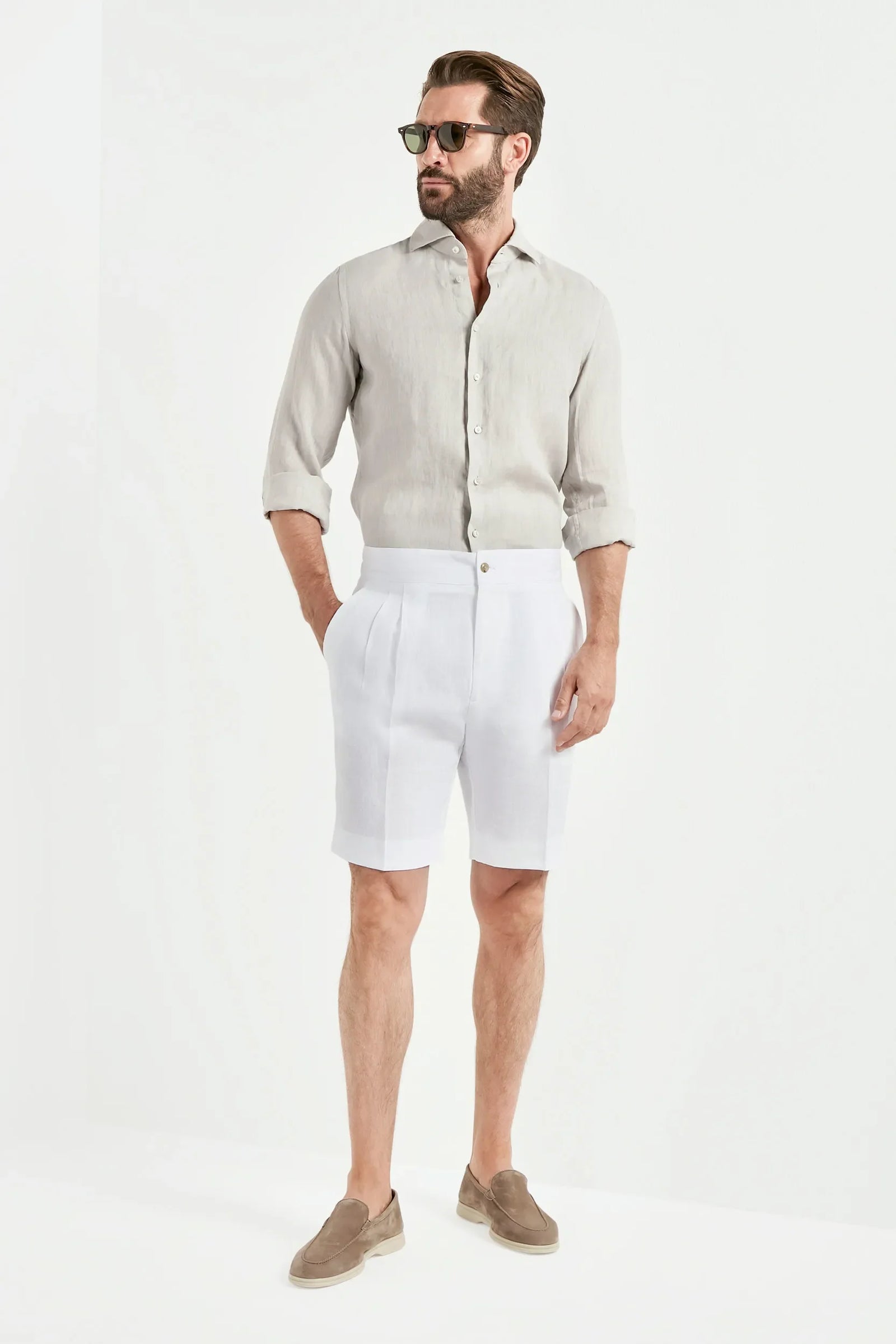 Linen Relaxed Shorts Made In Italy