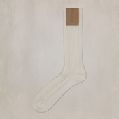 Ribbed Cotton Socks in White
