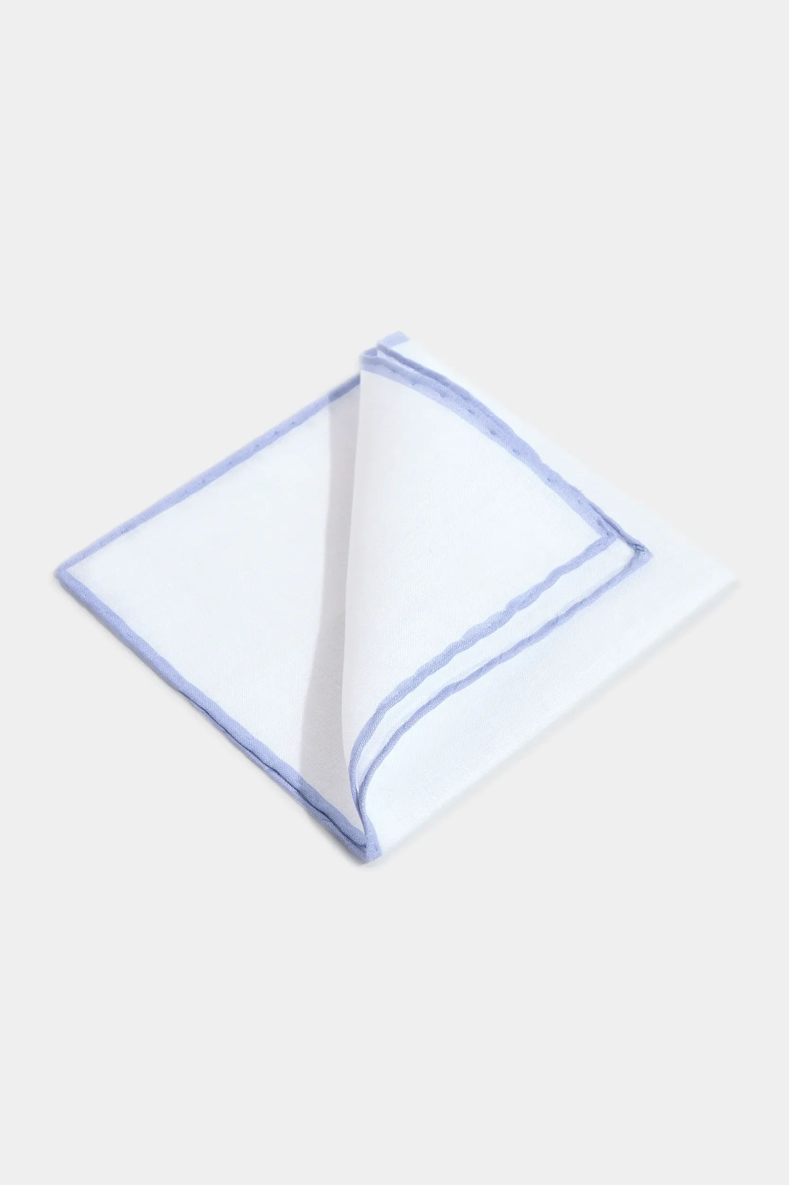 White Light Linen Pocket Square Made In Italy
