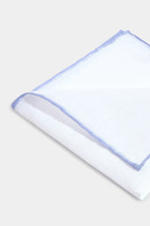 White Light Linen Pocket Square Made In Italy