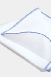 White Light Linen Pocket Square Made In Italy