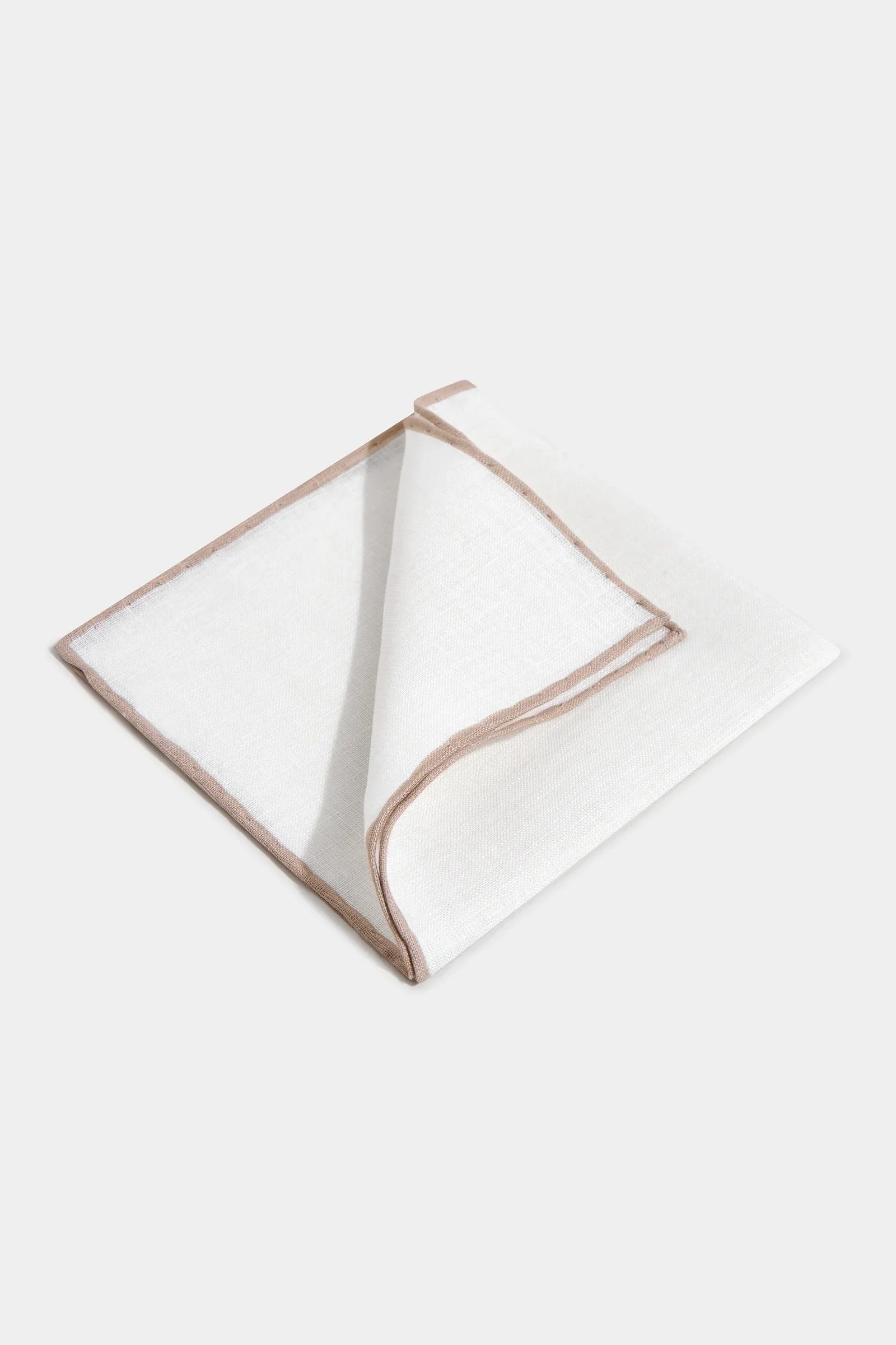 Beige Linen Pocket Square Made In Italy