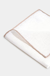 Beige Linen Pocket Square Made In Italy