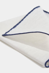 Blue Linen Pocket Square Made In Italy