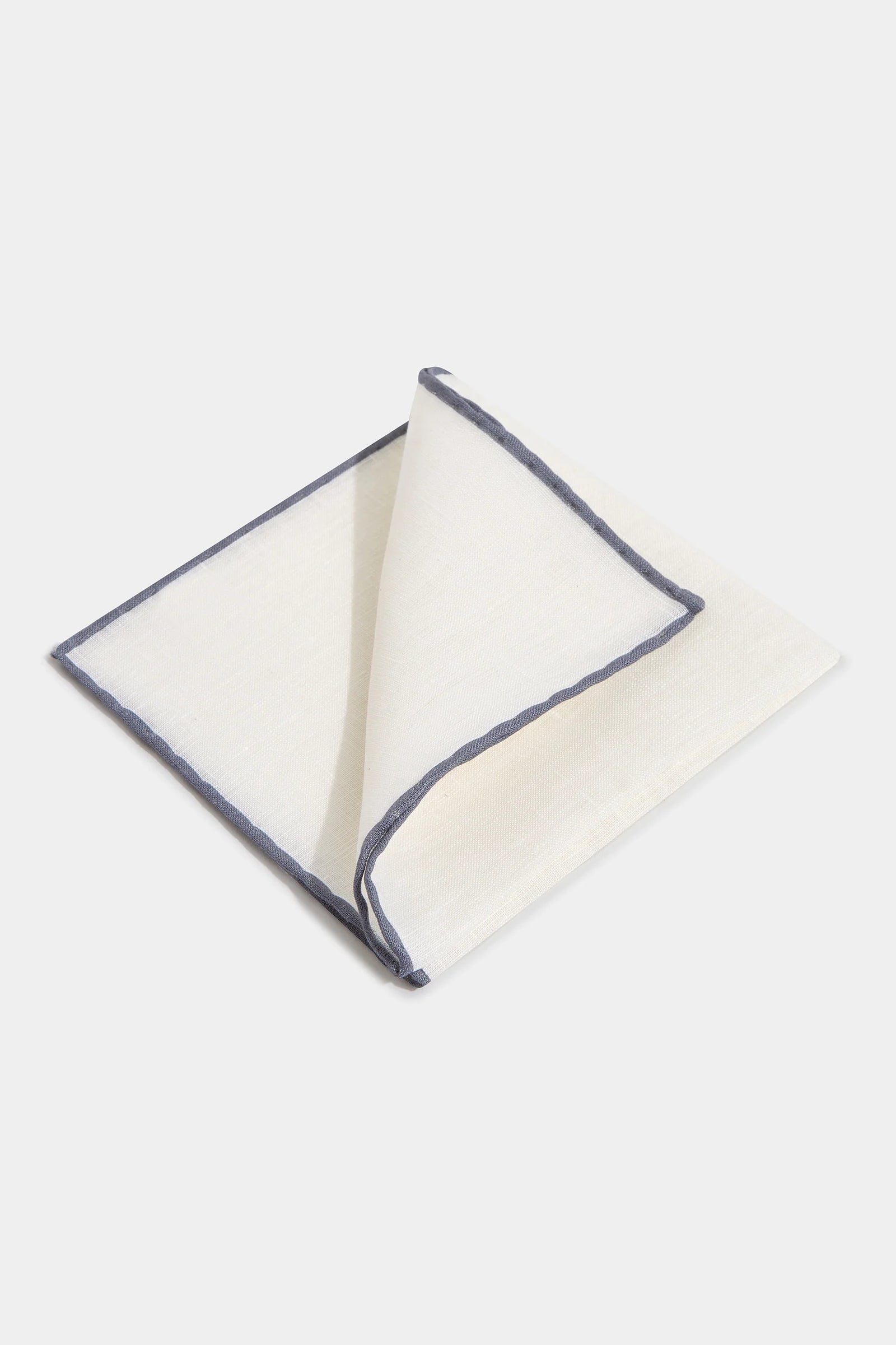 Grey Linen Pocket Square Made In Italy