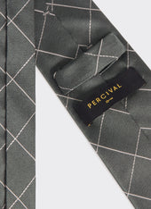 Window Pane Key Jacquard Tie Silk