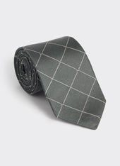 Window Pane Key Jacquard Tie Silk