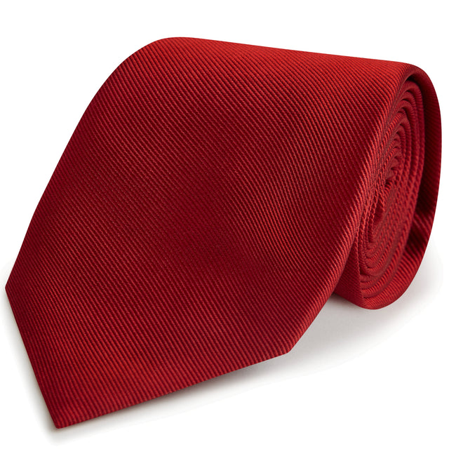 Wine Plain Heavy Twill Woven Silk Tie