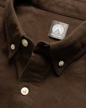Wolf Button Down Shirt Black Cotton Oxford Cloth